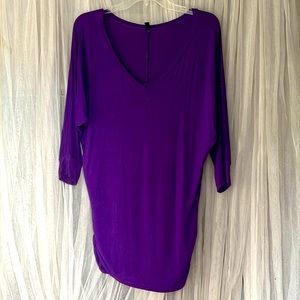 ⭐️ Made by Johnny purple v-neck 3/4 sleeves women size S